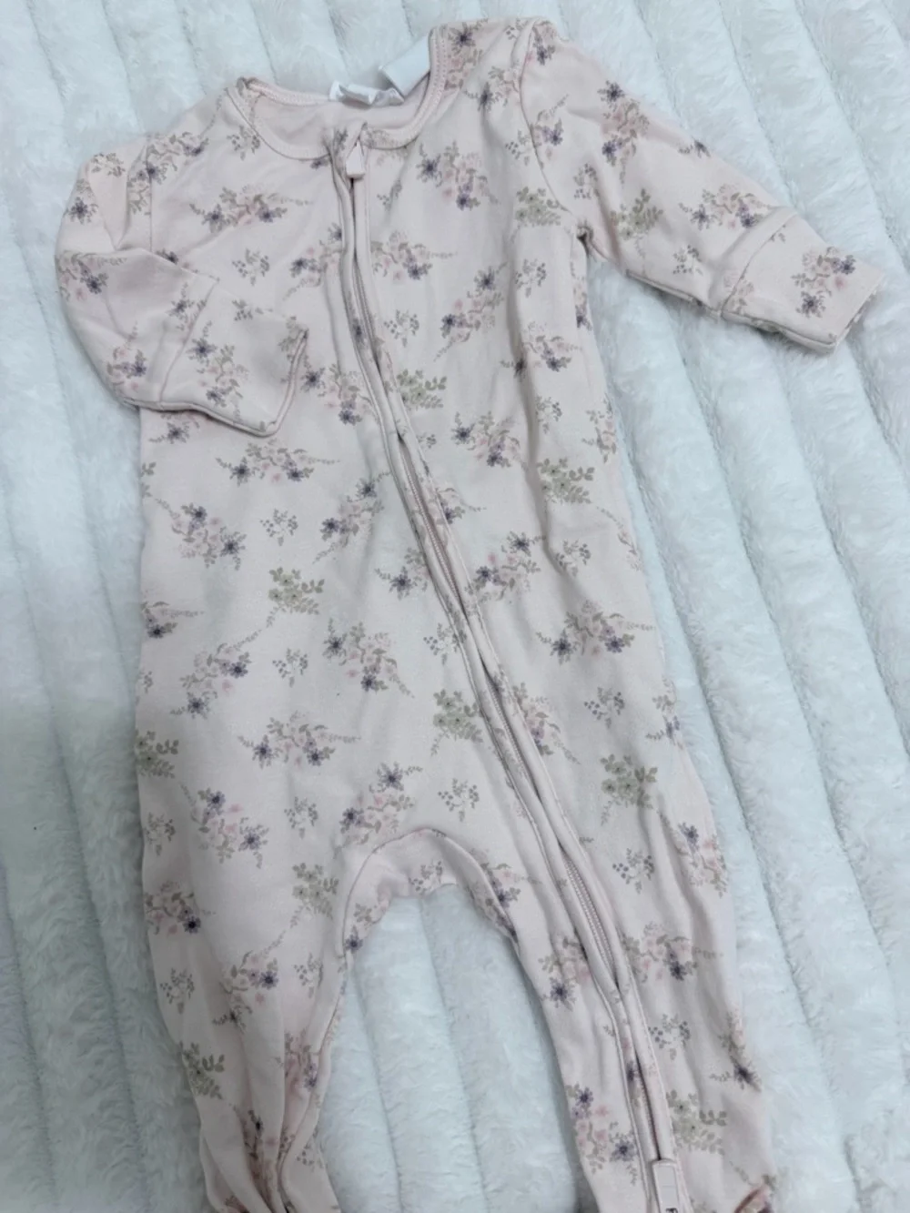 Mixed Baby Girl Sleepers and Onesies - Pastel Floral & Fruit Prints - Picture 9 of 13